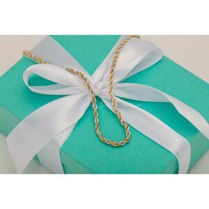 Tiffany & Co. Vintage Twisted Rope Necklace Unisex Bracelet Silver 18K Gold 18"